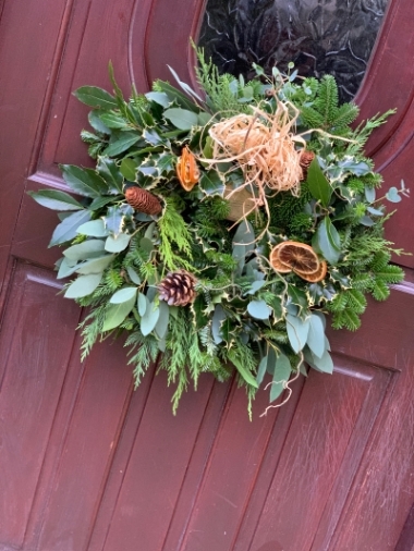 Traditional door wreath