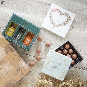 Gin Trio, Chocolate Truffles and Card Gift Set