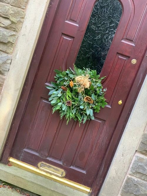 Traditional door wreath