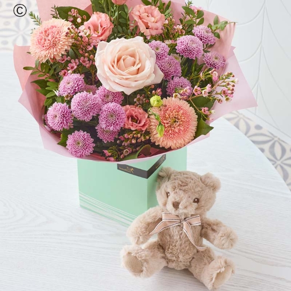 Pastels New Baby Gift Set with Rosie Bear